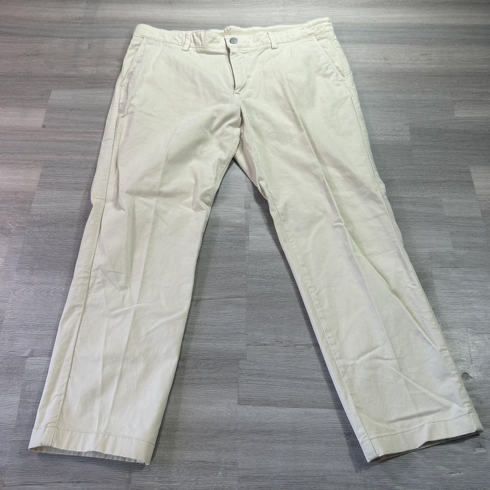 Spoke Pants Mens 36x27 Beige Stretch Chino Regular Fit Straight Casual Everyday